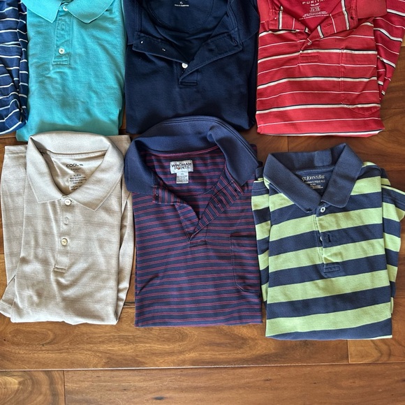 Bundle of 9 Men’s XL Polos and Pullover Jacket - Picture 2 of 4